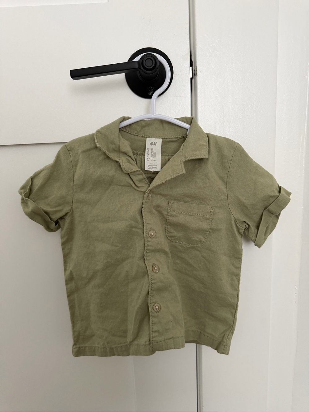 H&M Kids Light Olive Green Button-Down Shirt